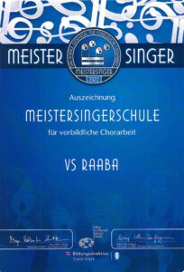 Schulchor VS-Raaba – Meistersinger-Gütesiegel